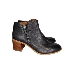 Franco Sarto Kipp Ankle Boot Black Leather Size 9